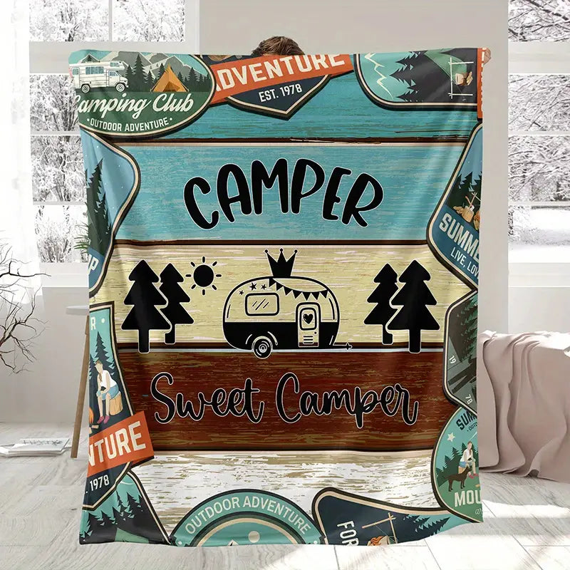 Camper Sweet Camper Fleece Blanket