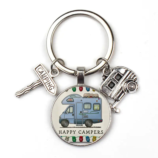 Happy Campers Pendant Keychain
